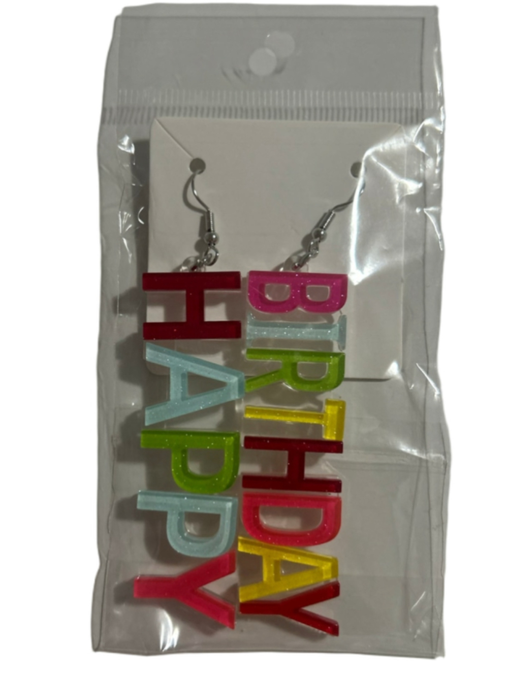 Women's Happy Birthday Statement Earrings, Multicolor